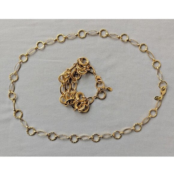 MYKA Set: Paula Chain 27" and Goga Bracelet 8.75" Gold Tone - Picture 4 of 9